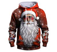 Weihnachtspullover Herren Weihnachtspulli Weihnachts Hoodie Schneemann 3D Druck Lustige Funky Casual Unisex Christmas Kapuzenpullover Sweatshirt mit Tasche Weihnachtshoody,6XL