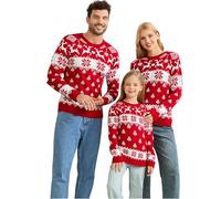 Weihnachtspullover Kinder Weihnachtspulli Männer Weihnachtssweater Damen Rundhals Unisex Pullover Weihnachten Damen Weihnachtsoutfit Elegant Sweatshirt Ohne Kapuze WeihnachtsKostüm Christmas Jumper