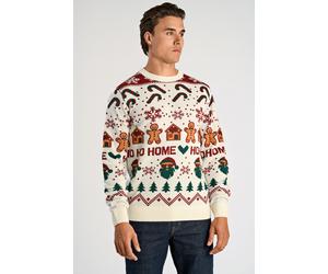 Weihnachtspullover LINDBERGH, Herren, Gr. XL, bunt (sanftes weiß), Strick, Obermaterial: 100% Polyacryl, Intarsienmuster, regular fit normal, Rundhals, Rippbündchen, Pullover Weihnachtspullover, mit I