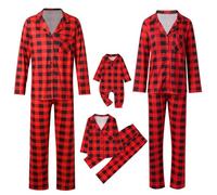 Weihnachtspyjama Damen Mey Schlafanzug Damen Weihnachtsschlafanzug Kinder Weihnachts Pyjama Männer Pyjama Baumwolle Lang Homewear Jumpsuit Party Mädchen Pyjamahose Weihnachten Kostüme