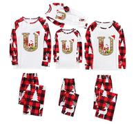 Weihnachtspyjama Familie Set Schlafanzug Herren Lang Baumwolle Pärchen Pyjama Familien Outfit Weihnachten Seidenpyjama Damen Kuschelanzug Damen Flauschig Horror Shirt Weihnachtspyjama