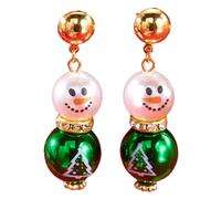 Weihnachtsschneemann-Ohrstecker, leichte Kunstperlen, Ohrzubehör, Damen, Kinder, Festival-Saison, leichte Perlenohrringe, Einheitsgröße, Wie beschrieben, Wie beschrieben