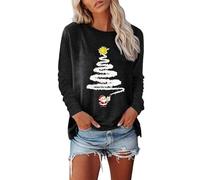 Weihnachtsshirt Damen 3/4 Arm Elegant Weihnachts Tshirt Weihnachtsbluse Bluse Weihnachten Oberteil Christmas T Shirt Lustig Langarmshirt Weihnachtspullover Frauen Weihnachtsoutfit S-3XL