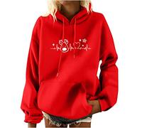 Weihnachtsshirt Damen Hoodie Elegant Weihnachtspullover Langarm Weihnachts Sweatshirt Merry Christmas Sweater Oberteile Locker Sitzendes Langarm Kapuzen Sweatshirt Mit Weihnachtsmotiv