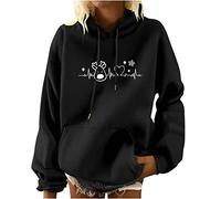 Weihnachtsshirt Damen Hoodie Elegant Weihnachtspullover Langarm Weihnachts Sweatshirt Merry Christmas Sweater Oberteile Locker Sitzendes Langarm Kapuzen Sweatshirt Mit Weihnachtsmotiv