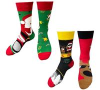 Weihnachtssocken Damen, Lustige Socken, Happy Socks Herren, Funny Socks, Bunte Socken, Kuschelsocken Erwachsene Nikolaus Rentier Schneeflocken Weihnachten Ausgefallene Ugly Witzigesocken Set A