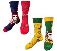 Weihnachtssocken Damen, Lustige Socken, Happy Socks Herren, Funny Socks, Bunte Socken, Kuschelsocken Erwachsene Nikolaus Rentier Schneeflocken Weihnachten Ausgefallene Ugly Witzigesocken Set C