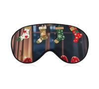 Weihnachtssocken Xmas Party Augenmaske, seitliche Schlafmaske, leichte Augenbinde, Schlafmaske, Nasenpolster und Gummiband für Kinder, Frauen und Männer