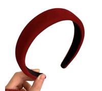 Weihnachtsstoff Stoff Stirnband Ästhetik Dicker Schaumhaarhoop Festliche Kopfschmuck Lässiges Haarband Vintage Französischer Stil Kopfbedecke Feiertag Hairband Schwamm Haare Rot