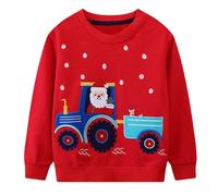 Weihnachtst Sweatshirts Jungen Langarm Pullover Kinder Weihnachtsmann7Hirsch Shirts Rundhal Langarmshirt Activewear ohne Kapuze Baumwolle Warm Winter Frühling Herbst Oberteile Tops 1-7 Jahre