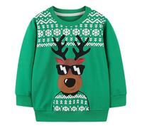 Weihnachtst Sweatshirts Jungen Langarm Pullover Kinder Weihnachtsmann7Hirsch Shirts Rundhal Langarmshirt Activewear ohne Kapuze Baumwolle Warm Winter Frühling Herbst Oberteile Tops 1-7 Jahre