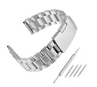 Weimob Unisex Edelstahl Uhrenarmband 22mm Silber mit Faltschließe Länge Verstellbar 4 STK Federstege und Federstift wa006K22-weimob EINWEG