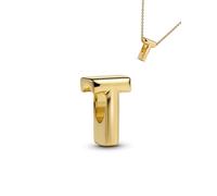 WEIMU Buchstaben Charms Gold Charms Anhänger Silber 925 für Armbänder, Stopper charm anhänger,beads charms,kompatibel mit europäischen Armbändern und Halskette für Frauen (Gold T)