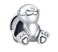 WEIMU Charm Silber S925, Armband Halskette Valentinstag Muttertag, für Europäische Armbänder Halskette (Hase)