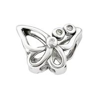 WEIMU Charm Silber S925, Armband Halskette Valentinstag Muttertag, für Europäische Armbänder Halskette (Klaue) (Schmetterling 2)