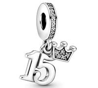 WEIMU Charm Silber S925, Zahlen Charms, Armband Halskette Valentinstag Muttertag, für Europäische Armbänder Halskette (NO.8) (NO.15)