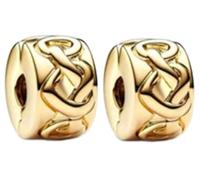WEIMU Charms Gold Stopper 925 Sterling Silber für Armband Stopper Charms für Bead Charm Armband Anhänger Spacer (Golden 6)