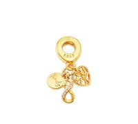 WEIMU Golden Charms 925 Sterling Silber Charm für Armband & Halskette, Schmuck Geschenke für Damen (family 3 in 1)