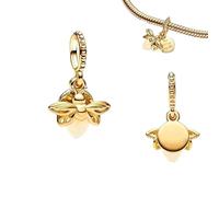 WEIMU Golden Charms 925 Sterling Silber Charm für Armband & Halskette, Schmuck Geschenke für Damen (Goldene Leuchtfeuer)