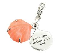 WEIMU Golden Charms 925 Sterling Silber Charm für Armband & Halskette, Schmuck Geschenke für Damen (PinkShell)