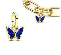 WEIMU Golden Charms 925 Sterling Silber Charm für Armband & Halskette, Schmuck Geschenke für Damen (Schmetterling)