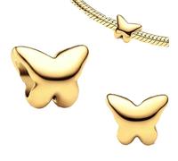 WEIMU Golden Charms 925 Sterling Silber Charm für Armband & Halskette, Schmuck Geschenke für Damen (Schmetterling 2)