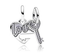 WEIMU Herz Charms 925 Sterling Silber Charm für Armband & Halskette, Schmuck Geschenke für Damen (Silber 7)