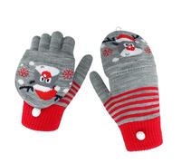 Weinachten Strickhandschuhe Touchscreen für Damen Herren Elastiche Fingerhandschuhe Warme Winterhandschuhe Handschuhe Fäustlinge Weihnachtshandschuhe für Running Outdoor Aktivitäten (Elch-Grau)