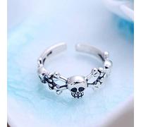 WEISHA Retro-Ring 925 Sterling Silber Ring Totenkopf Männlich Verstellbarer Ring1