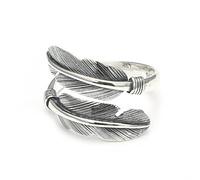 WEISHA S925 Silberring Retro Persönlichkeit Feder Einstellbarer Ring Indianer Exotischer Stil Mode57-64mm