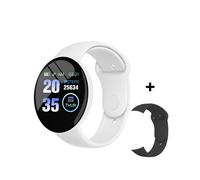 (Weiß, 1 Armband hinzufügen) D18 Pro Smartwatch für Erwachsene, Bluetooth-Fitness-Tracker-Armband, Sport-Herzfrequenz-Blutdruck-Smartwatch
