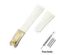 (Weiß-G-2 20 mm ohne Logo) 20 mm 21 mm Premium-Silikonarmband für Rolex Submariner Daytona Gmt Yacht-Master-Serie