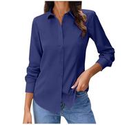 Weiße Bluse Damen,Business Bügelfrei Langarmshirt Einfarbig Tops Baumwolle Oberteile Knitterfreies Hemdbluse Regular Fit Oberhemden Frauen Unifarben Stretch Freizeithemden Businesshemd Anzug Hemd