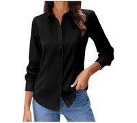 Weiße Bluse Damen,Business Bügelfrei Langarmshirt Einfarbig Tops Baumwolle Oberteile Knitterfreies Hemdbluse Regular Fit Oberhemden Frauen Unifarben Stretch Freizeithemden Businesshemd Anzug Hemd