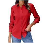 Weiße Bluse Damen,Business Bügelfrei Langarmshirt Einfarbig Tops Baumwolle Oberteile Knitterfreies Hemdbluse Regular Fit Oberhemden Frauen Unifarben Stretch Freizeithemden Businesshemd Anzug Hemd