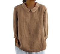 weiße Bluse Damen Langarm Pieces Leinenhemd Sommer Kuschelig Bluse Freizeit Musselin Hemdbluse Locker Longbluse Passform Shirts Oversize Shirt Damen Print