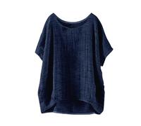 weiße Bluse Damen musselin Leinen Hemd Kurzarm Atmungsaktiv Bluse Leine Musselin Damenblusen Mode Blusentop Oversized Tshirt blusenshirt Damen 3/4 arm Comma