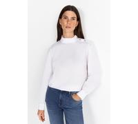 Weiße Bluse mit Rüschenkragen 42 white