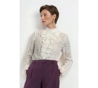 Weiße Bluse mit Volant 40 pearl white