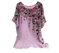 Weisse blusen guenstig Bluse Damen Sommer Kurzarm Oberteile Rundhals Lose Shirt Locker Longbluse Tunika Tops Große Größen Blusenshirt Druck Tshirt Casual Kurzarmshirts Glitzer Bluse Damen festlich