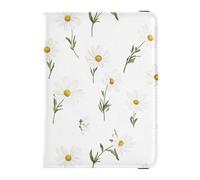 Weiße Gänseblümchen Reisepass- und Impfkarten-Brieftasche, Kombi-Reisepasshülle, Reisedokumente, Brieftasche, Reisepasshülle mit RFID-Blockierung, für Damen und Herren, wasserdicht