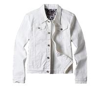 Weiße Jeansjacke für Herren, modisch, schmal, kurze Tasche, schmale Passform, Streetwear, Frühling, Herbst, Mantel, gelbe Jacke, weiß, Medium