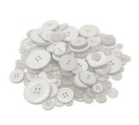 Weiße Knöpfe, 100 Gramm, Beutel mit gemischten Knöpfen aus Acryl und Harz, für Karten und Verzierungen, von Wedding Touches