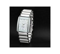 (Weiße Männer) Rechteckige Uhr Damen Weiß Simulierte Keramik Uhren Herren Damen Casual Quarz Armbanduhren