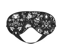 Weiße Punk-Totenkopf-Schlafmaske, doppelseitig, weich, bequem, lichtblockierend, Augenabdeckung für Nachtruhe