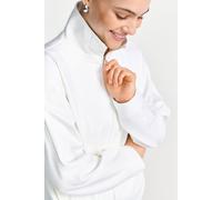 Weiße Zip-Jacke mit Stehkragen L pearl white