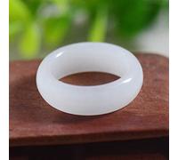 Weißer Jade Ring for Männer und Frauen Paare Tail Ring (Size : Inner diameter17mm)