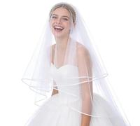 Weißer Zarter Eleganter Brautschleier Eleganter kurzer weißer Haarschmuck