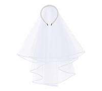 Weißer Zarter Eleganter Brautschleier Eleganter kurzer weißer Haarschmuck
