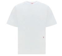 Weißes Diesel-Graffiti-Block-Logo-T-Shirt M